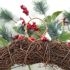 WF000240003-2 Snowy Pinecone and Berry Artificial Wreath,Christmas Wreath for Wall,Winter Wreath for Door