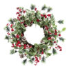 WF000240003新1 Snowy Pinecone and Berry Artificial Wreath,Christmas Wreath for Wall,Winter Wreath for Door