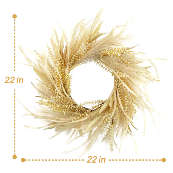 Artificial Pampas Grass Wreath