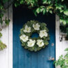 WF000240021-3 Artificial White Magnolia Spring Wreath – Floral Front Door Wreath with Eucalyptus