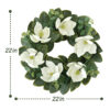 WF000240021-4 Artificial White Magnolia Spring Wreath – Floral Front Door Wreath with Eucalyptus