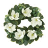WF000240021 Artificial White Magnolia Spring Wreath – Floral Front Door Wreath with Eucalyptus