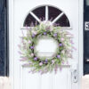 WF000240022-2 Artificial Lavender & Easter Egg Spring Wreath – Purple Floral Front Door Décor