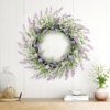 WF000240022-3 Artificial Lavender & Easter Egg Spring Wreath – Purple Floral Front Door Décor