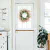 WF000240023-3 Artificial Dried Flower Spring Wreath – Pink Pampas & Pastel Boho Front Door Wreath