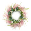 WF000240023 Artificial Dried Flower Spring Wreath – Pink Pampas & Pastel Boho Front Door Wreath