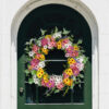WF000240024-2 Artificial Daisy Spring Wreath – Colorful Wildflower Wreath for Front Door