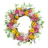 WF000240024 Artificial Daisy Spring Wreath – Colorful Wildflower Wreath for Front Door