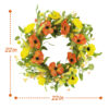 WF000240025-4 Artificial Poppy Spring Wreath – Yellow & Orange Floral Wreath for Front Door