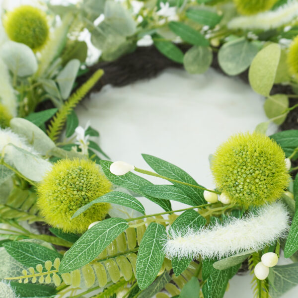 WF000240026-1 Artificial Olive & Eucalyptus Wreath – Greenery Spring Wreath for Front Door