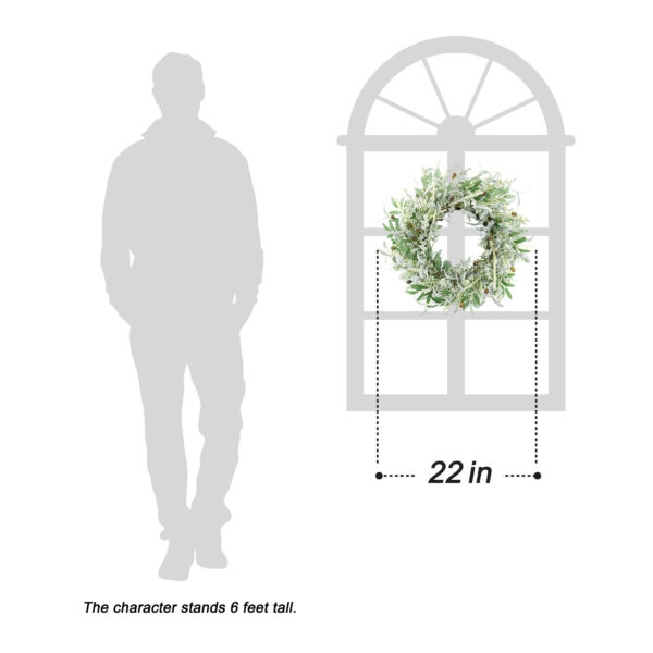 Artificial Olive Leaf Wreath – Faux Greenery Spring Wreath for Front Door