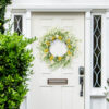 WF000240028-3 Artificial White Daisy Spring Wreath – Wildflower Greenery Wreath for Front Door