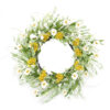 WF000240028 Artificial White Daisy Spring Wreath – Wildflower Greenery Wreath for Front Door