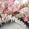 WF000240029-PK-1 Artificial Pink Primrose Spring Wreath – Floral Front Door Wreath