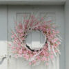 WF000240029-PK-2 Artificial Pink Primrose Spring Wreath – Floral Front Door Wreath