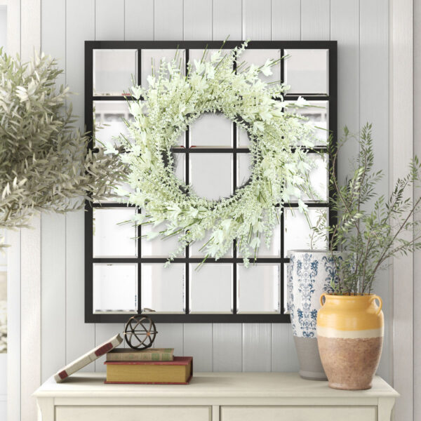 WF000240029-WH-2 Artificial White Primrose Spring Wreath – Floral Front Door Wreath