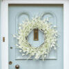 WF000240029-WH-3 Artificial White Primrose Spring Wreath – Floral Front Door Wreath