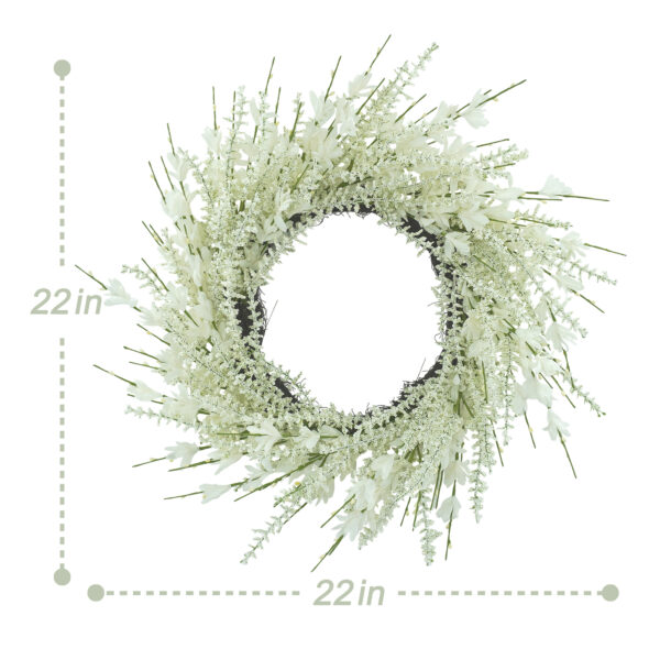 WF000240029-WH-4 Artificial White Primrose Spring Wreath – Floral Front Door Wreath