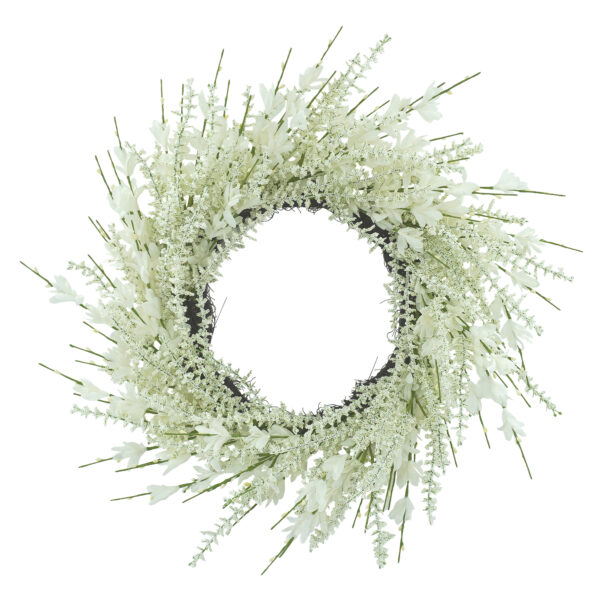 WF000240029-WH Artificial White Primrose Spring Wreath – Floral Front Door Wreath