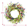 Artificial Patriotic Lavender Wreath – Red, White & Blue Spring Wreath for Front Door
