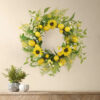 Yellow Sunflower and Lemon Spring Wreath
