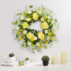 Spring Wreaths of Yellow Roses and Wildflowers