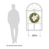 WF000240035-5 Artificial Pink Dahlia & Rose Spring Wreath – Floral Front Door Wreath
