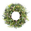 WF000240036 Artificial Easter Egg Wreath – Spring Greenery & Wildflower Front Door Décor