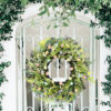 WF000240036-2 Artificial Easter Egg Wreath – Spring Greenery & Wildflower Front Door Décor