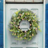 WF000240036-3 Artificial Easter Egg Wreath – Spring Greenery & Wildflower Front Door Décor