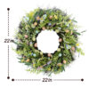 WF000240036-4 Artificial Easter Egg Wreath – Spring Greenery & Wildflower Front Door Décor