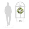 WF000240037-5 Artificial Wildflower Spring Wreath – Colorful Daisy & Greenery Front Door Wreath