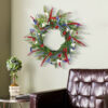 Artificial Lavender Spring Wreath – Red & Purple Floral Wreath for Front Door