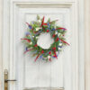 Artificial Lavender Spring Wreath – Red & Purple Floral Wreath for Front Door