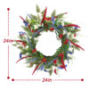 Artificial Lavender Spring Wreath – Red & Purple Floral Wreath for Front Door