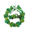 WF000240041 Artificial St. Patrick's Day Wreath – Shamrock Clover Wreath Set with Bow for Front Door