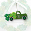 WF000240041-2 Artificial St. Patrick's Day Wreath – Shamrock Clover Wreath Set with Bow for Front Door