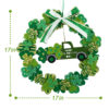 WF000240041-6 Artificial St. Patrick's Day Wreath – Shamrock Clover Wreath Set with Bow for Front Door