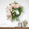 WF000240045-PK-2 Artificial Purple Hydrangea Spring Wreath – Bird's Nest Floral Front Door Wreath