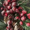 WF000240048-2 Artificial Pine Needle Christmas Wreath with Frosted Red Berries & Pinecones