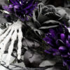 Halloween LED Skull Wreath with Black Roses & Purple Lights – Spooky Gothic Front Door Décor