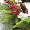 Artificial Pine Christmas Wreath with Red Berries & Pinecones – Holiday Front Door Décor