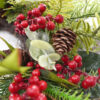 Artificial Pine Christmas Wreath with Red Berries & Pinecones – Holiday Front Door Décor
