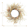 WF000240053-5 Artificial Boho Meadow Grass Wreath – Neutral Wildflower Wreath for Front Door, Farmhouse Décor