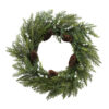 Artificial Pine Winter Wreath with Pinecones & Frosted White Berries – Holiday Door Décor