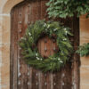 Artificial Pine Winter Wreath with Pinecones & Frosted White Berries – Holiday Door Décor