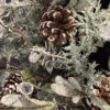 WF000240059-2 Artificial Frosted Cedar & Eucalyptus Winter Wreath with Pinecones & Velvet Bow – Holiday Front Door Décor