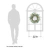WF000240059-6 Artificial Frosted Cedar & Eucalyptus Winter Wreath with Pinecones & Velvet Bow – Holiday Front Door Décor