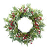 Artificial Frosted Greenery & Red Berry Christmas Wreath – Winter Front Door Décor