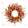 WF000240065-5 Artificial Sunflower Fall Wreath with Orange Foliage & Berries – Autumn Front Door Décor